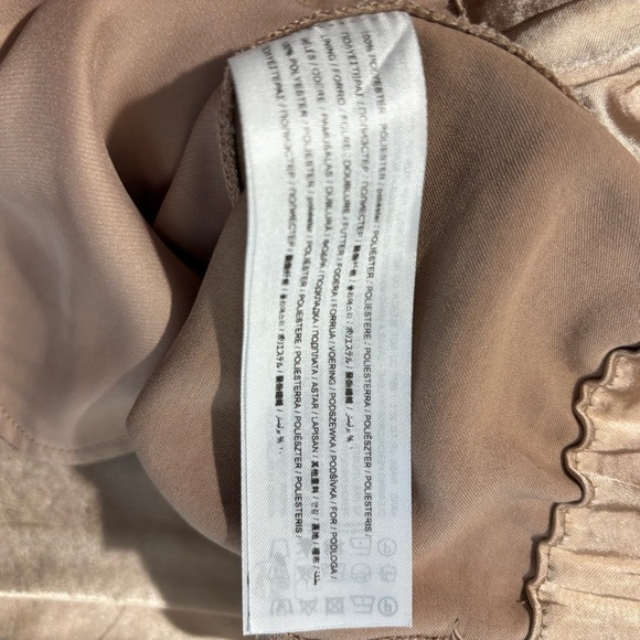 MNG Sz XL Gold Cargo Pants Satin Shiny Finish Slinky Pull On Elastic Waist NEW - Picture 11 of 11